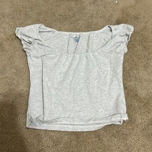 Gray Brandy Melville cropped shirt
